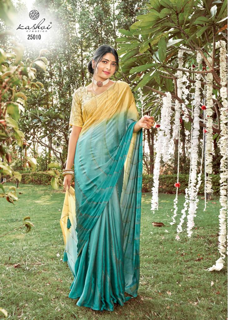 Kashvi Roohi Satin Plain Wholesale Party Wear Saree Catalog